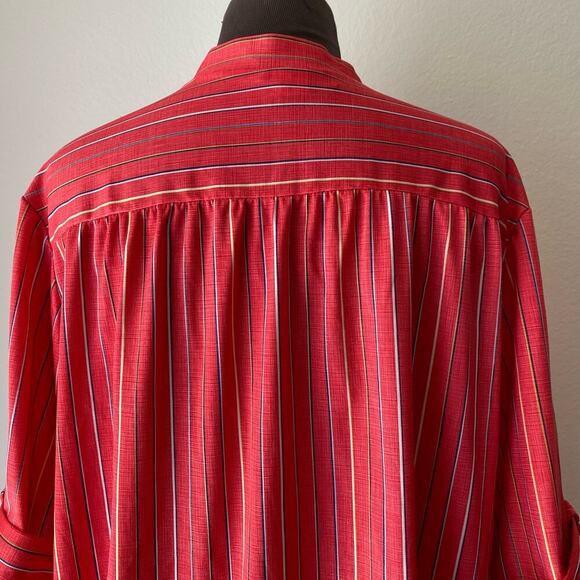 Tiger Lily‎ sz L VINTAGE stripped 70s polyester blouse - Picture 8 of 9